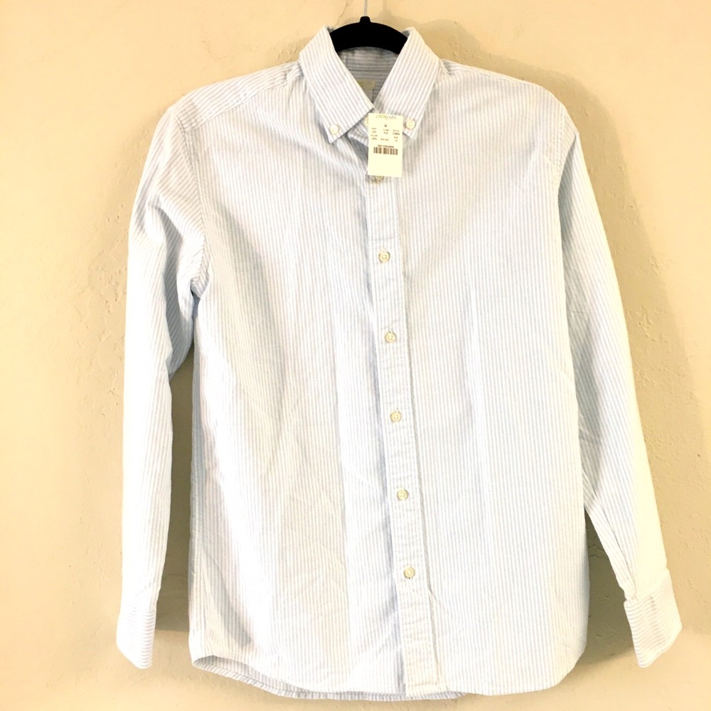 NEW CrewCuts 100% Cotton Stripped Button Down 14 Blue White Preppy Classic